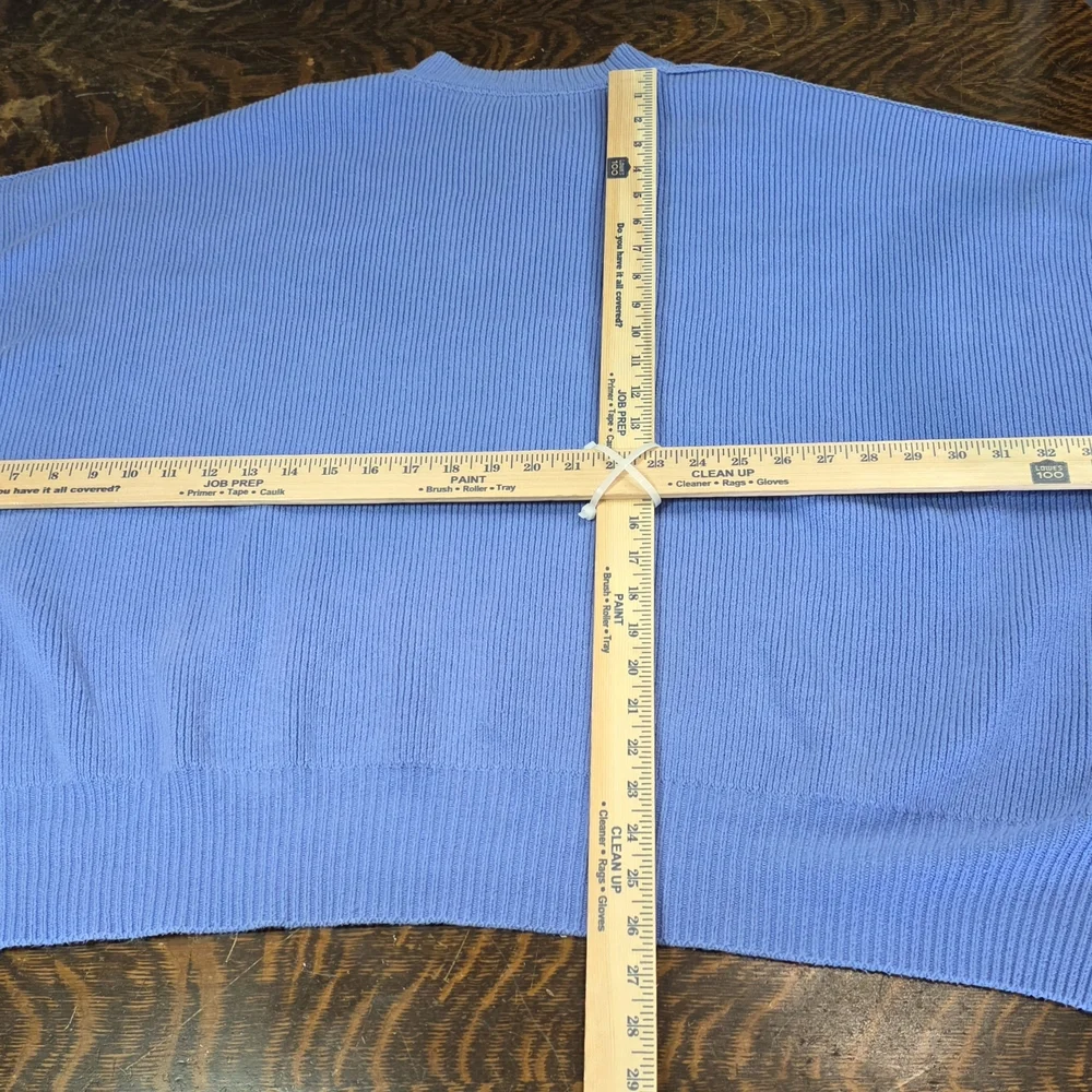 Free People Oversized Bohemian Easy Street Tunic Light Blue Crew Neck Sweater - Picture 11 of 11